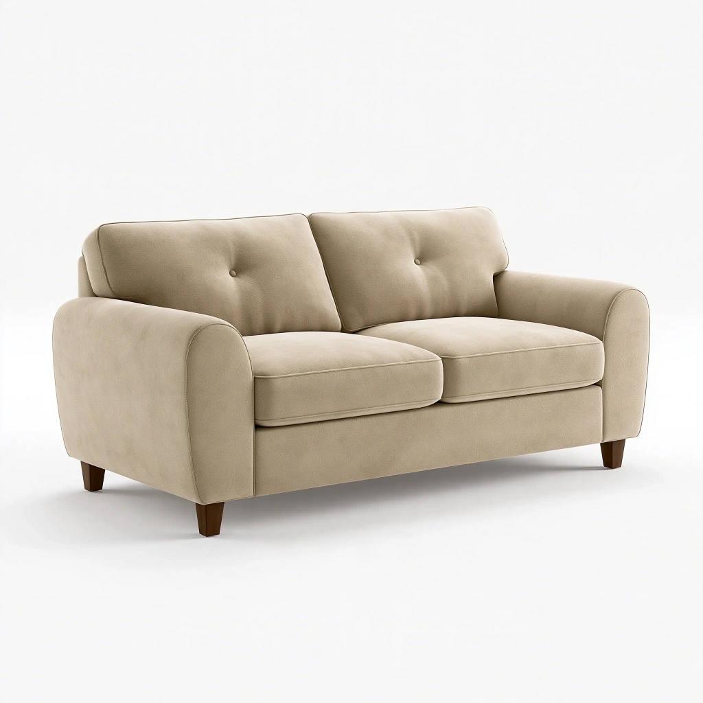 Canapé 2 places 170 x 85 x 88 cm textile beige style contemporain