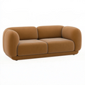 Canapé 2 places 180 x 95 x 72 cm en tissu camel - style contemporain