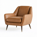 Fauteuil 85 x 88 x 90 cm en similicuir marron style moderne