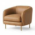 Fauteuil 80 x 76 x 78 cm en similicuir camel style contemporain