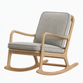 Fauteuil à bascule 70 x 100 x 98 cm bois et tissu gris style scandinave
