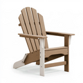 Fauteuil de jardin Adirondack 83 x 80 x 98 cm en plastique taupe et blanc avec accoudoirs
