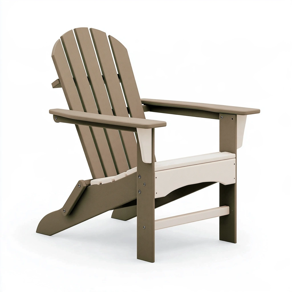 Fauteuil Adirondack 83 x 76 x 96 cm en polyéthylène taupe pour extérieur