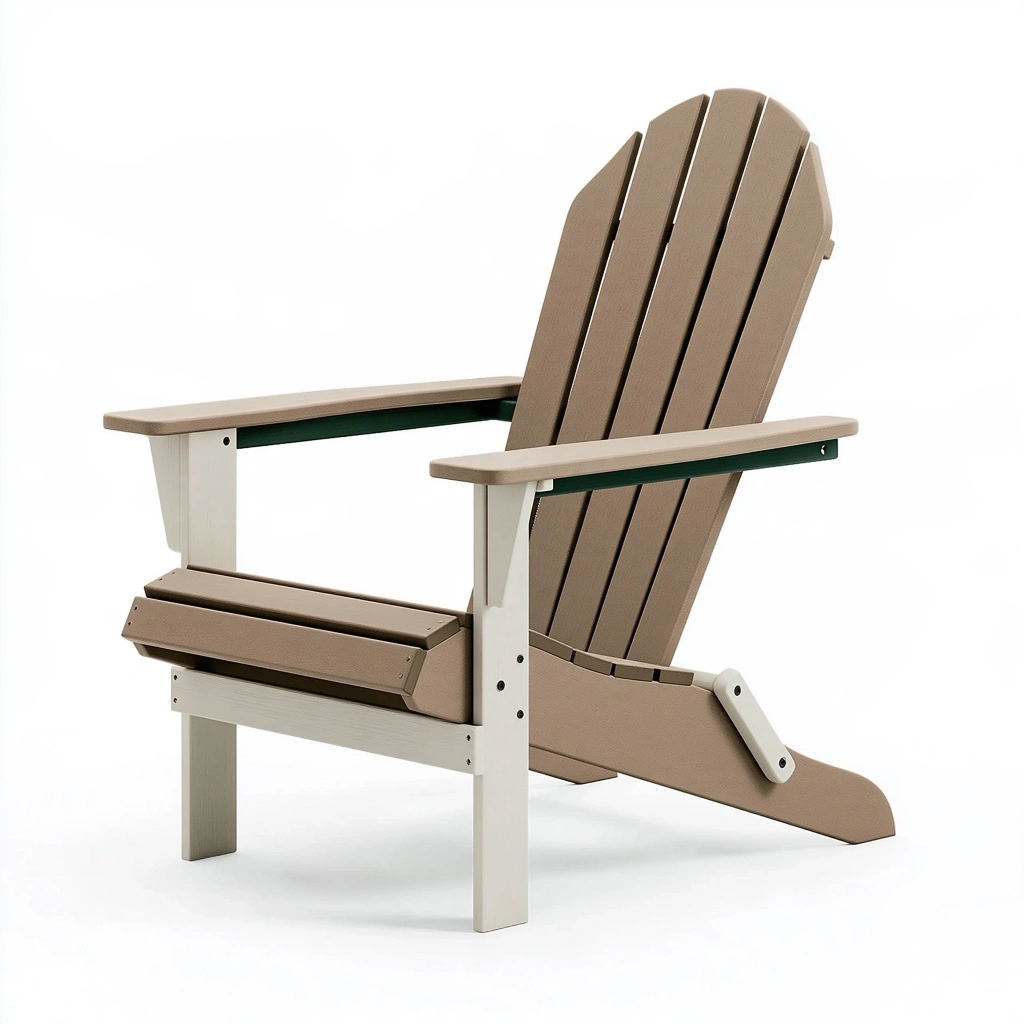 Fauteuil de jardin Adirondack 85 x 75 x 100 cm en plastique beige pliant