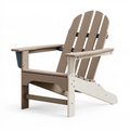 Fauteuil Adirondack 80 x 88 x 98 cm en plastique taupe et crème pour extérieur - dossier incliné