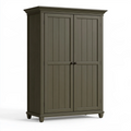 Armoire 2 portes 110 x 55 x 200 cm en bois vert kaki style classique